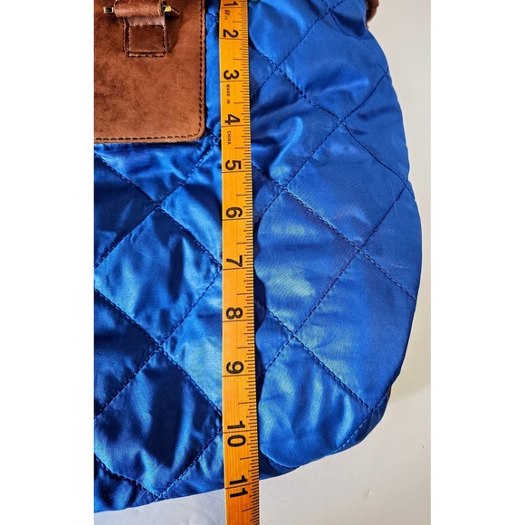Tory Burch Royal Blue Bobby‎ Quilted Nylon Leather Tote Shoulder Bag SEE PICS - Picture 15 of 15